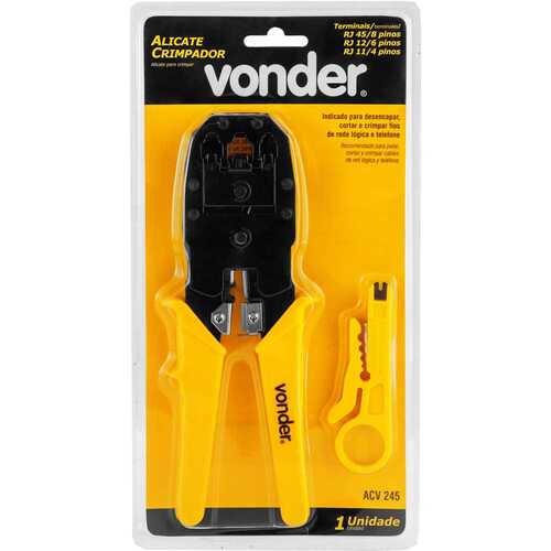 Alicate crimpador com desencapador de fios - ACV 245