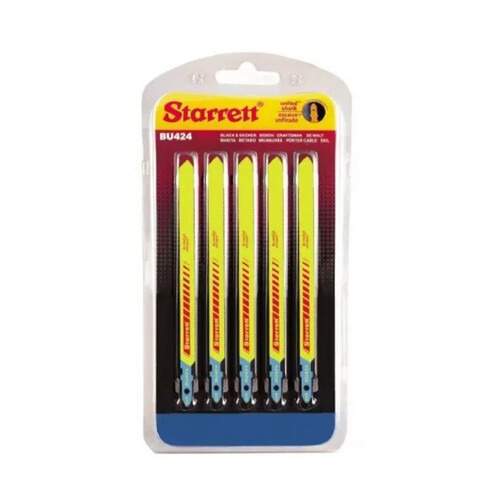 L�mina serra tico tico 100 mm 24 dentes bimetal multiuso 5 pe�as - BU424