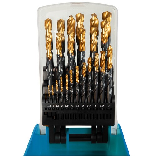 Jogo de brocas de aço rápido 1 a 13 mm 25 peças -7232355 Jogo de brocas de aço rápido 1 a 13 mm 25 peças -7232355