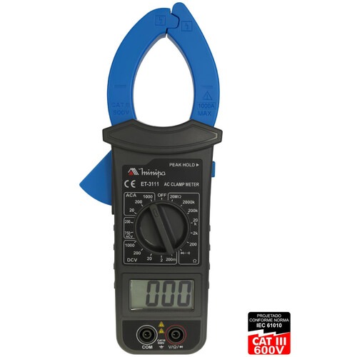Alicate amper�metro digital CAT III 600V ET-3111