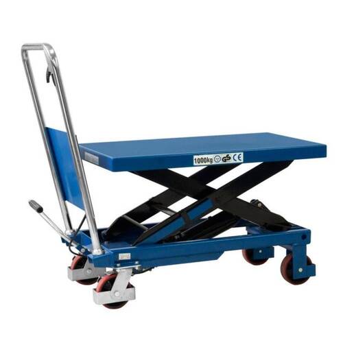 Mesa hidr�ulica pantogr�fica capacidade 1000 kg com roda de PU - ME1000