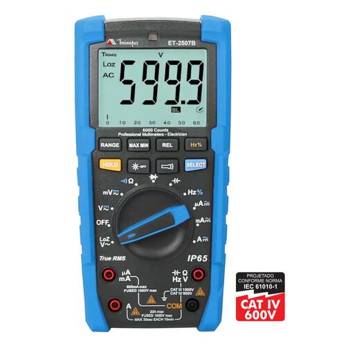 Mult�metro digital port�til CAT IV ET-2507B 