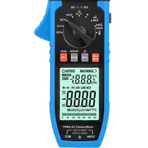 Alicate amper�metro digital 1000A True RMS AC CAT III 1000V - ET-3710C