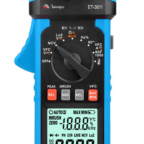 Alicate amperímetro digital 1000A True RMS AC CAT III 1000V - ET-3811 Alicate amperímetro digital 1000A True RMS AC CAT III 1000V - ET-3811