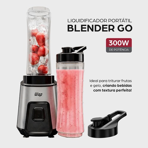 Liquidificador portátil 300W com 2 copos squeeze - WBG600 110V Liquidificador portátil 300W com 2 copos squeeze - WBG600 110V