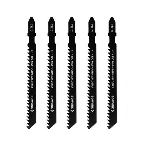 L�mina serra tico tico 100 mm 8 dentes para madeira 5 pe�as - BOM-5130