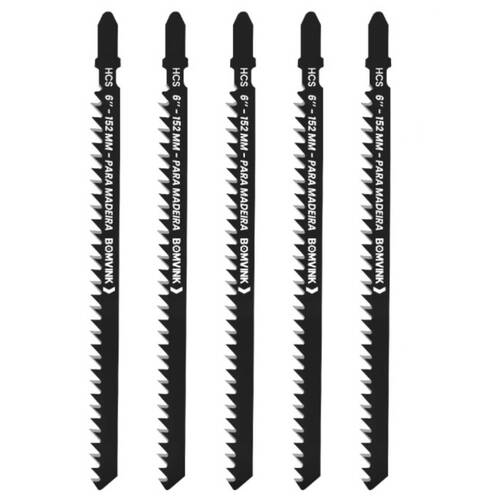 L�mina serra tico tico 152 mm 6 dentes para madeira 5 pe�as - BOM-5134