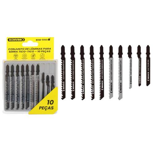 L�mina serra tico-tico 6/21 mm para madeira e metal 5 pe�as - BOM-5156 