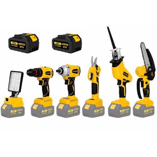 Kit com 10 Ferramentas a bateria 21V 3Ah brushless com 2 baterias compartilhadas - BOM-9763  110V/220V