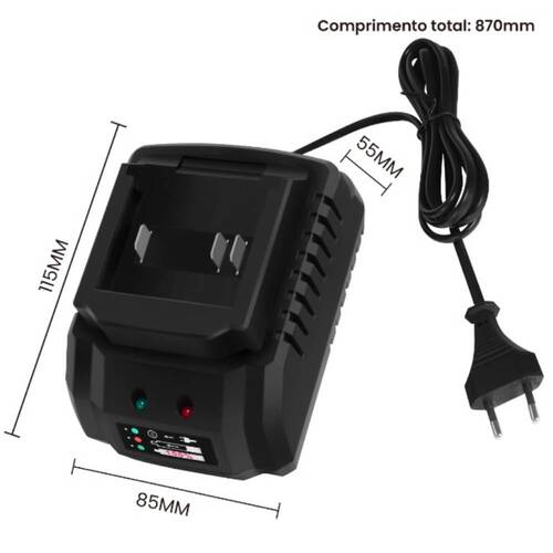 Carregador baterias 21V para parafusadeira - BOM-5592 110V/220V Carregador baterias 21V para parafusadeira - BOM-5592 110V/220V
