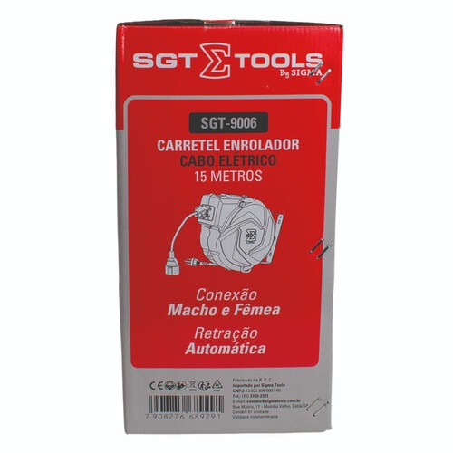 Carretel enrolador de cabo el�trico 15 metros - SGT-9006