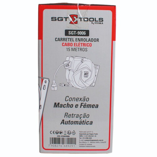 Carretel enrolador de cabo el�trico 15 metros - SGT-9006