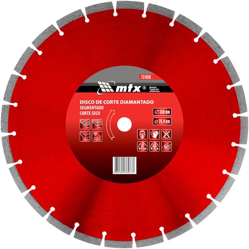 Disco diamantado segmentado 350 mm para concreto - 731659