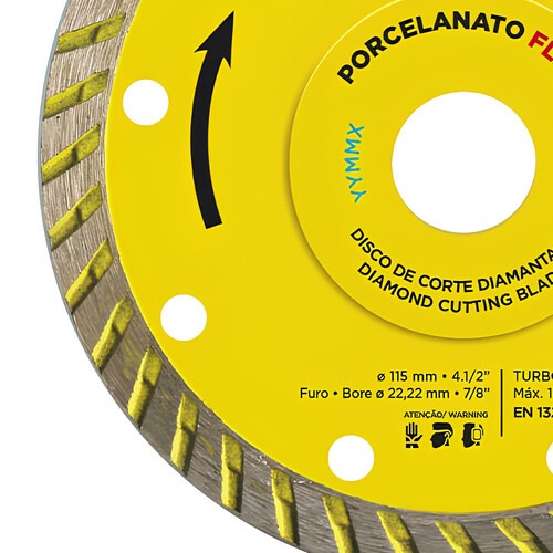 Disco diamantado turbo 115 mm para porcelanato -  Porcelanato Flex