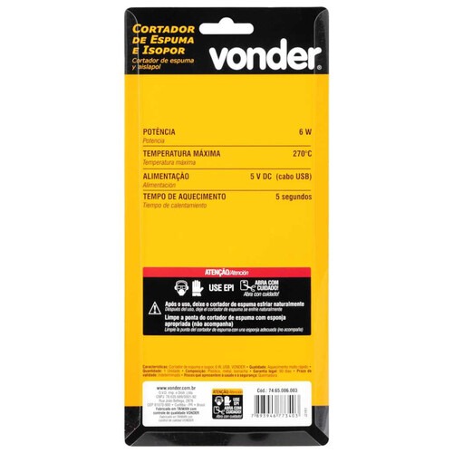 Cortador de espuma e isopor 6W com cabo USB e suporte - CEV 060