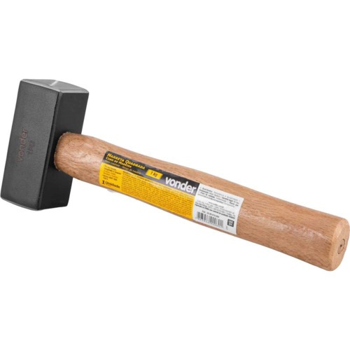 Marreta quadrada 1 kg com cabo em madeira