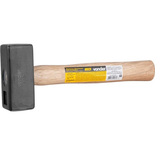 Marreta quadrada 1,5 kg com cabo em madeira