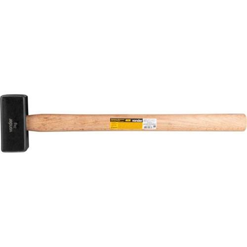 Marreta quadrada 3 kg com cabo em madeira