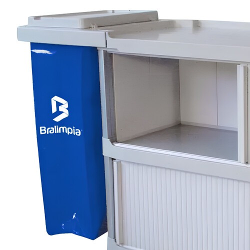 Carro funcional extra 2 bolsas azul com porta