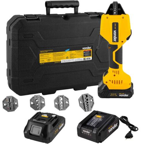 Alicate microcrimpador a bateria 18V 2Ah 0,25 a 16mm com 2 baterias AMC 160  110V/220V