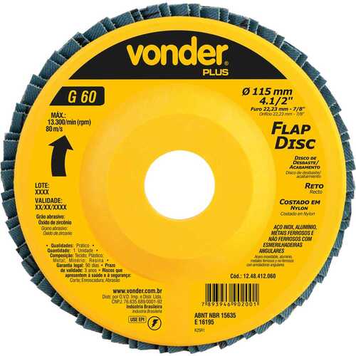 Disco de lixa flap disc reto 4.1/2