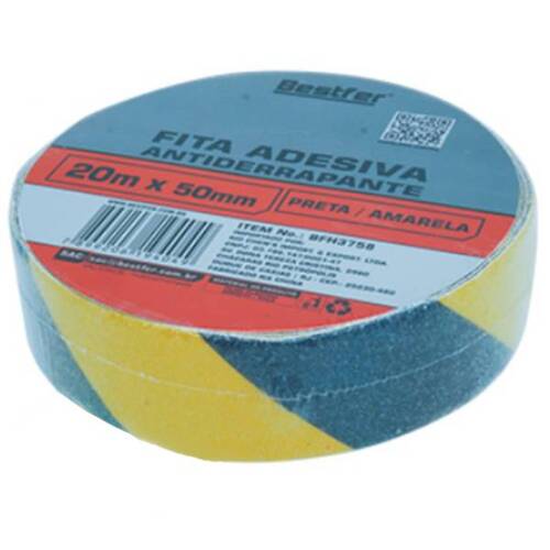 Fita adesiva antiderrapante 50 mm x 20 m zebrada