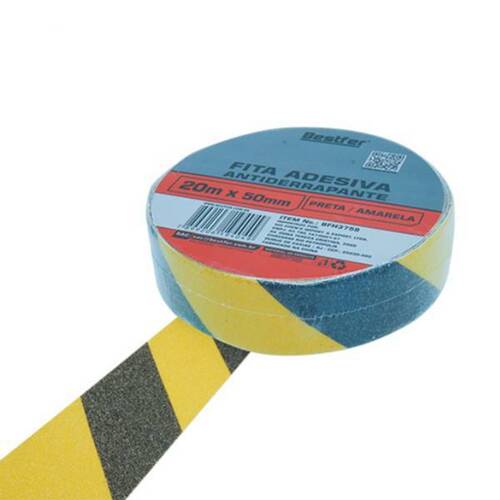 Fita adesiva antiderrapante 50 mm x 20 m zebrada