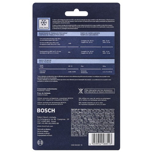 Bateria 18V 2Ah �ons de l�tio - GBA 2,0 AH