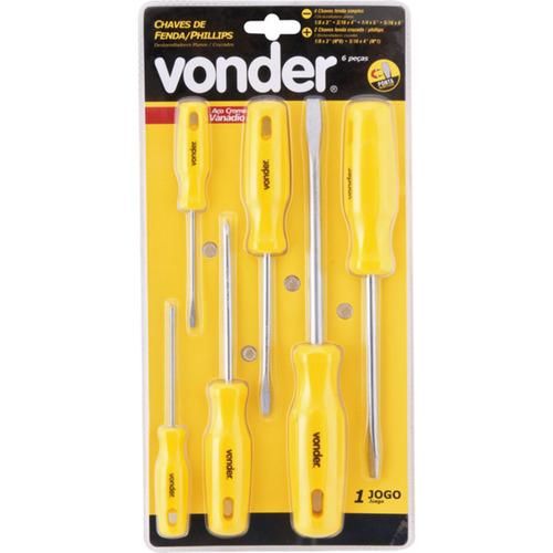 Jogo de chaves fenda e phillips com 6 pe�as - 30.72.206.000