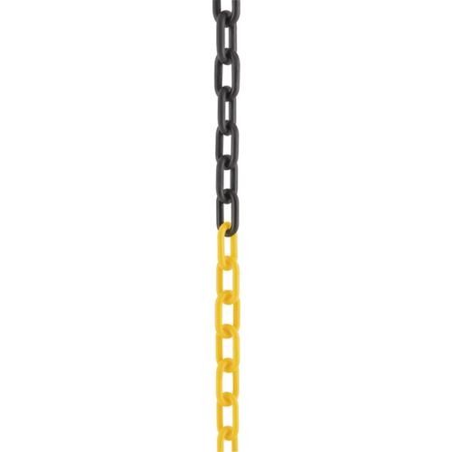 Corrente pl�stica 6 mm amarela e preta com 10 metros