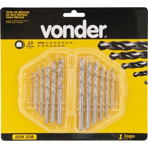 Jogo de brocas a�o r�pido 1,5 mm a 6,5 mm DIN338 com 13 pe�as