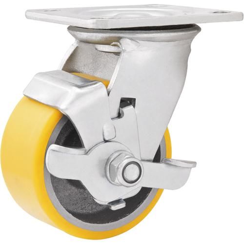 Rodízio giratório de poliuretano e ferro fundido 4 Rodízio giratório de poliuretano e ferro fundido 4