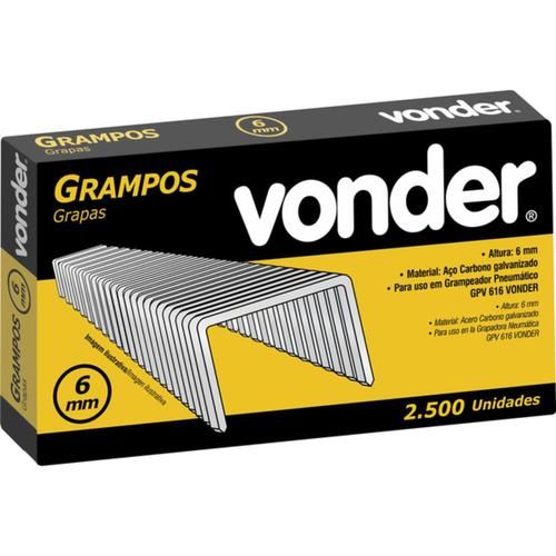 Grampo 6 mm para grampeador pneumático com 2.500 peças - GPV 616 Grampo 6 mm para grampeador pneumático com 2.500 peças - GPV 616