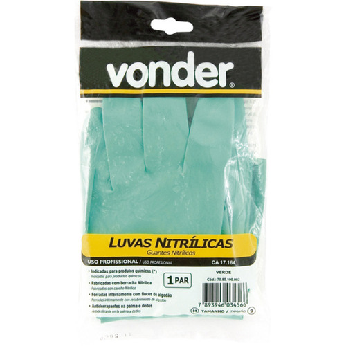 Luva nitr�lica com forro P,