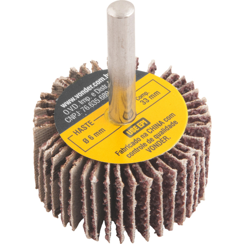 Roda de lixa 40 x 20 mm com haste grão 36 Roda de lixa 40 x 20 mm com haste grão 36