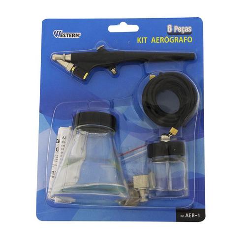 Kit aer�grafo com 6 pe�as - AER-1