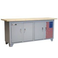 Bancada fechada com 4 portas tampo de madeira - SPEED Bancada fechada com 4 portas tampo de madeira - SPEED