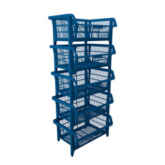 Cesto expositor 570 x 280 x 420 mm azul 5 pe�as - Pr�tico