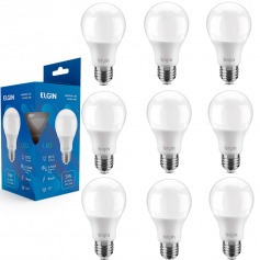 Kit 10 L�mpadas led bulbo 9W 810 l�mens branca fria - A60