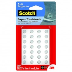 Protetor adesivo anti-impacto redondo 8 mm com 28 unidades