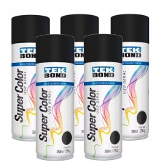Kit 5 tintas spray preto fosco de uso geral 350 ml Kit 5 tintas spray preto fosco de uso geral 350 ml