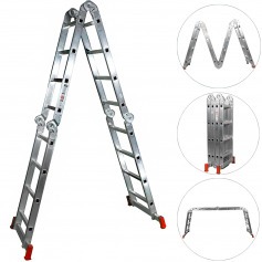 Escada multifuncional de alum�nio 4 x 4 com 16 degraus 13 em 1 - ESC0293