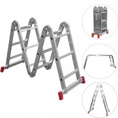Escada multifuncional de alum�nio 4 x 3 com 12 degraus 13 em 1 - ESC0292