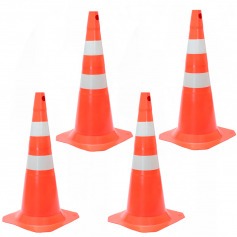Kit 4 Cones para sinaliza��o 50 cm com 2 faixas - RM-43