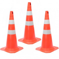 Kit 3 Cones para sinaliza��o 75 cm com 2 faixas - RM-41