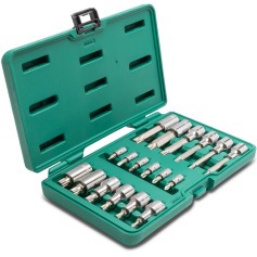 Jogo de soquete e bits multidentado encaixe 1/4