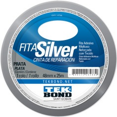 Fita adesiva refor�ada 48 mm X 25 m prata - SILVER