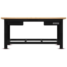 Bancada aberta com 02 gavetas e tampo de madeira pinus - RLL-210P