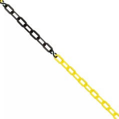 Corrente pl�stica para sinaliza��o 8 mm 10 metros amarela e preta