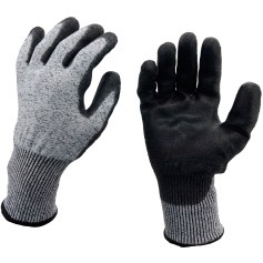 Luva de seguran�a em poli�ster e fibra de vidro com revestimento em PU